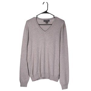Brooks Brothers Women's Sweater Beige Wool Stretch V-Neck Long Sleeve Knit Top M